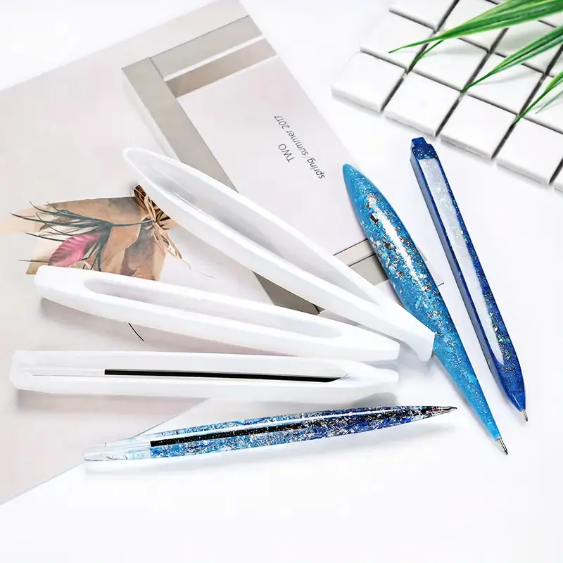 3Pcs Ballpoint Pen Silicone Resin Mold with 5 Pen Refills,Epoxy Resin Molds for DIY Craft Gifts,DIY Crafts Making Tool,Epoxy Resin Kit for Beginners