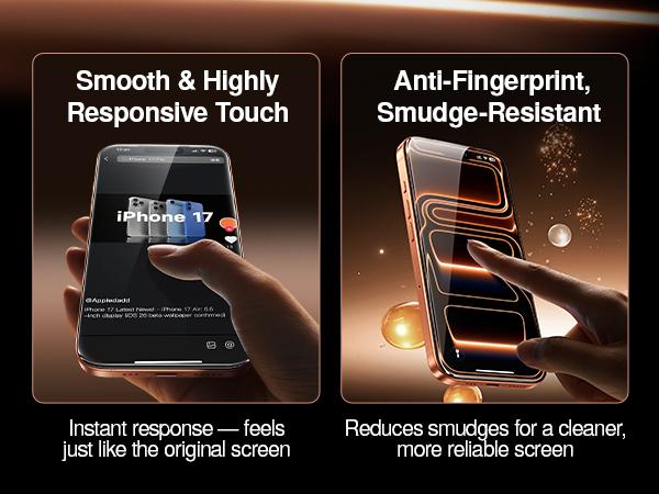 【Tilted roller】2 Pack SmartDevil HD Clear ScreenProtector for iPhone17promax/17pro/16promax/16pro/15/15pr0/14/13pro/13Tempered Glass, Shatterproof Protection bubble-freeScratch Resistant 9H Hardness,Fast & Easy Installation, Anti-Spy Privacy Film