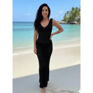 Long Maxi Dress Cover Up Beach Crochet