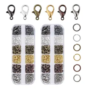 A Set of 2/1 Box Jewelry Finding Kits with 5mm Open Jump Rings,12x6mm Lobster Claw Clasp for DIY Bracelet Necklace Jewelry Making,Valentine's Day Gifts,Hand Tools Kits