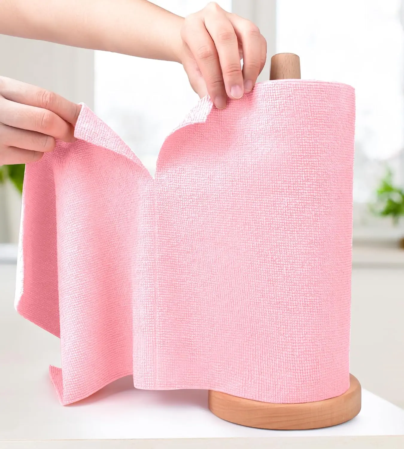 Reusable Microfiber Cleaning Cloths 20 Pack, 9.8x9.8" Tear-Away Kitchen Towels, Lint-Free & Scratch-Free, Strong Water Absorption Dish Cloths for Home, Kitchen, Car, Bathroom