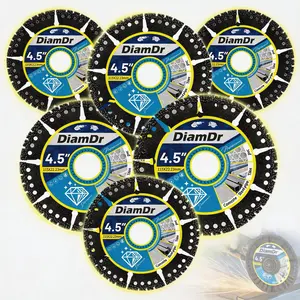 6 Pack 4.5 Inch King Diamond Cutting Disc, Cutting Iron Wheel for Metal Steel Tile Angle Grinder