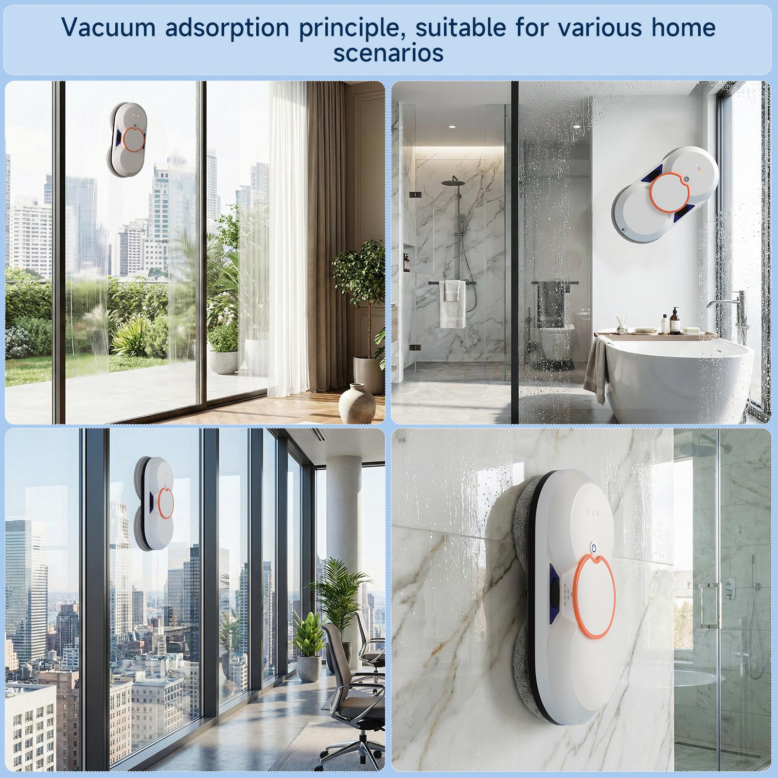 Smart Window Cleaning Robot,3000Pa/5600Pa Auto-Adjust Suction,Multiple Modes,AI Path Edge Clean, Remote Control