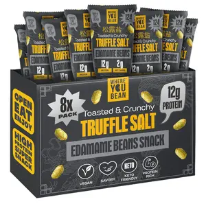 Where You Bean Truffle Salt Crunchy Roasted Edamame Beans – 12g Protein, Low Carb, Keto Friendly Vegan Snack & High Fiber (8-Pack)