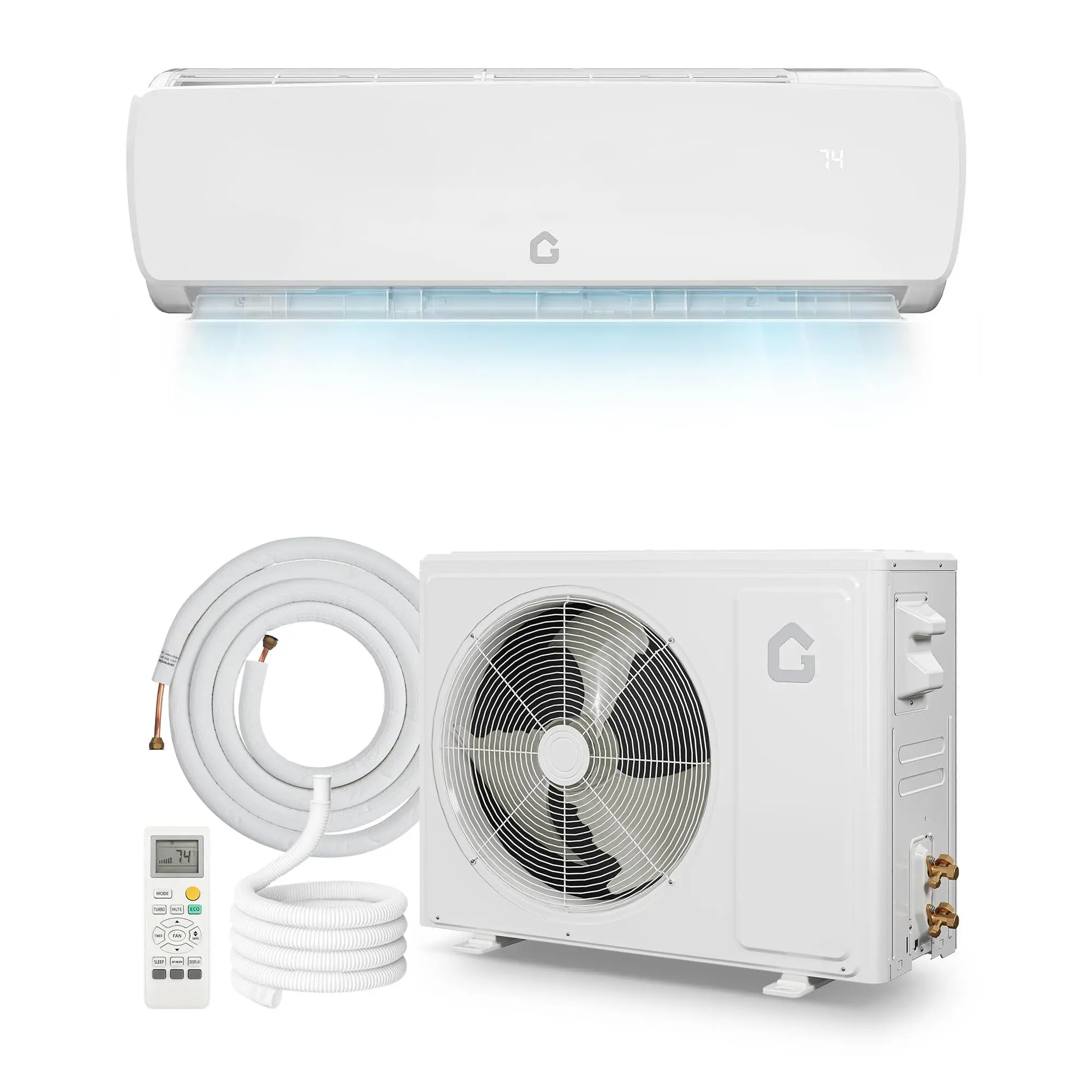 19 SEER2 Wall-Mounted Cooling Energy Efficient 9000 BTU Ductless Mini Split Air Conditioner & Heat Pump – 19 SEER2 Wall-Mounted Cooling & Heating System – Ultra-Quiet, DIY Installation – Home or Office Use