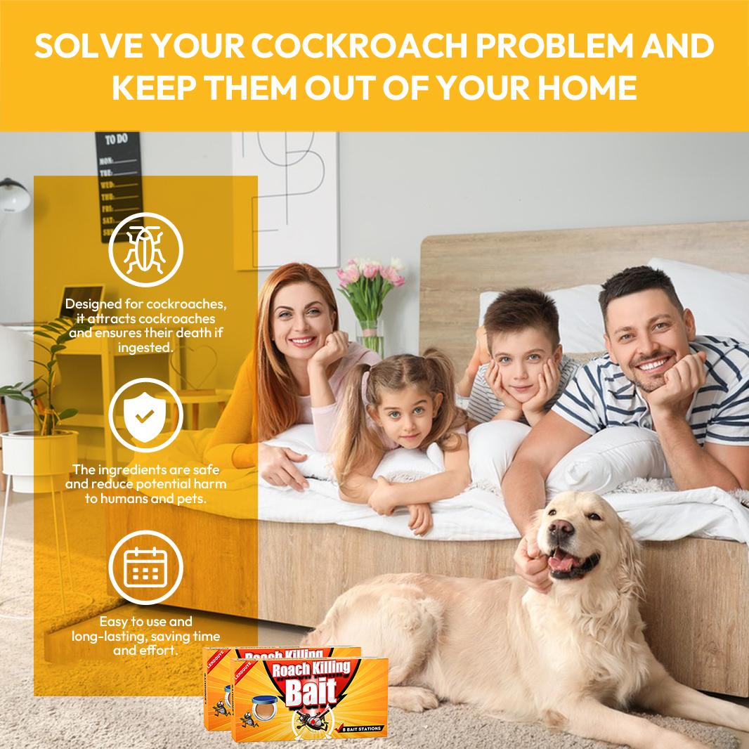 Roach Killing Bait Stations BD Cockroach Killer Gel with 8 Bait Stations for Effective Indoor Pest Control
