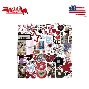 50Pcs Aesthetic Downtown Girls Stickers Pack, Cool Trendy Y2K Vinyl Waterproof Stickers for Water Bottle, Laptop, Skateboard, Party Supplies