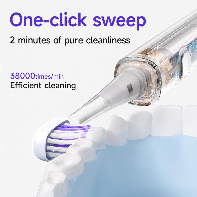 Dr.Hiseki electric toothbrush with sonic magnetic levitation sterilization, fully automatic sweeping vibration blue light sterilization, adult and unisex size, sonic soft bristles.