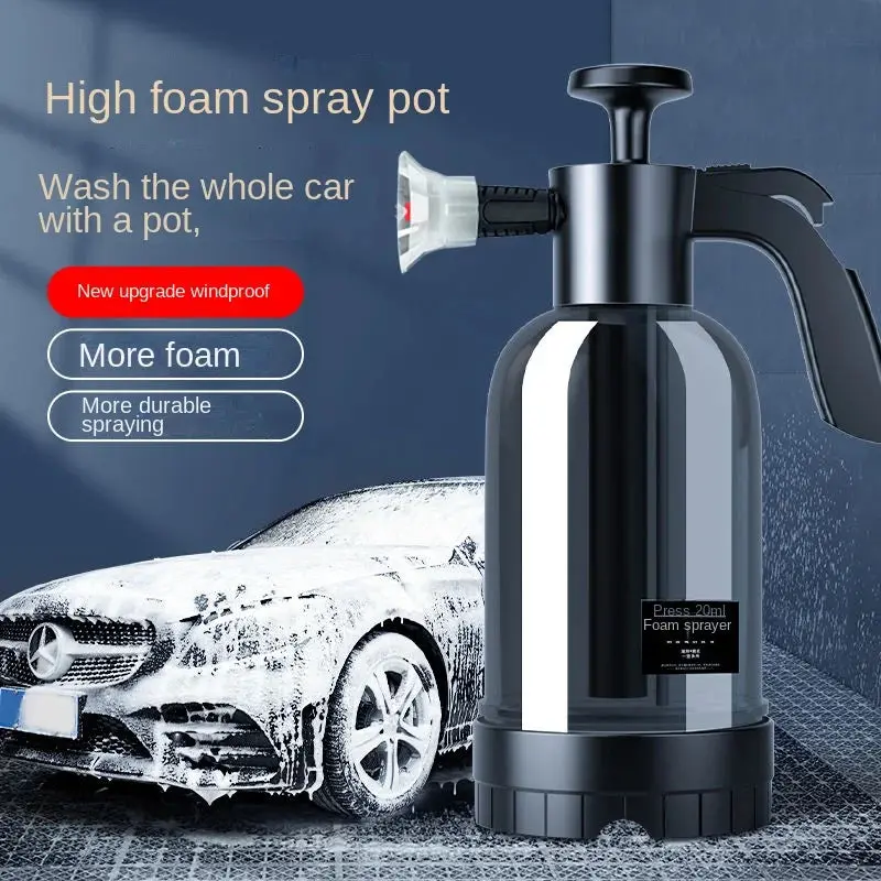 2L Hand Pump Foam Sprayer  Snow Foam Car Wash Bottle with 3 Nozzles for  Auto & Window Cleaning - TikTok Shop