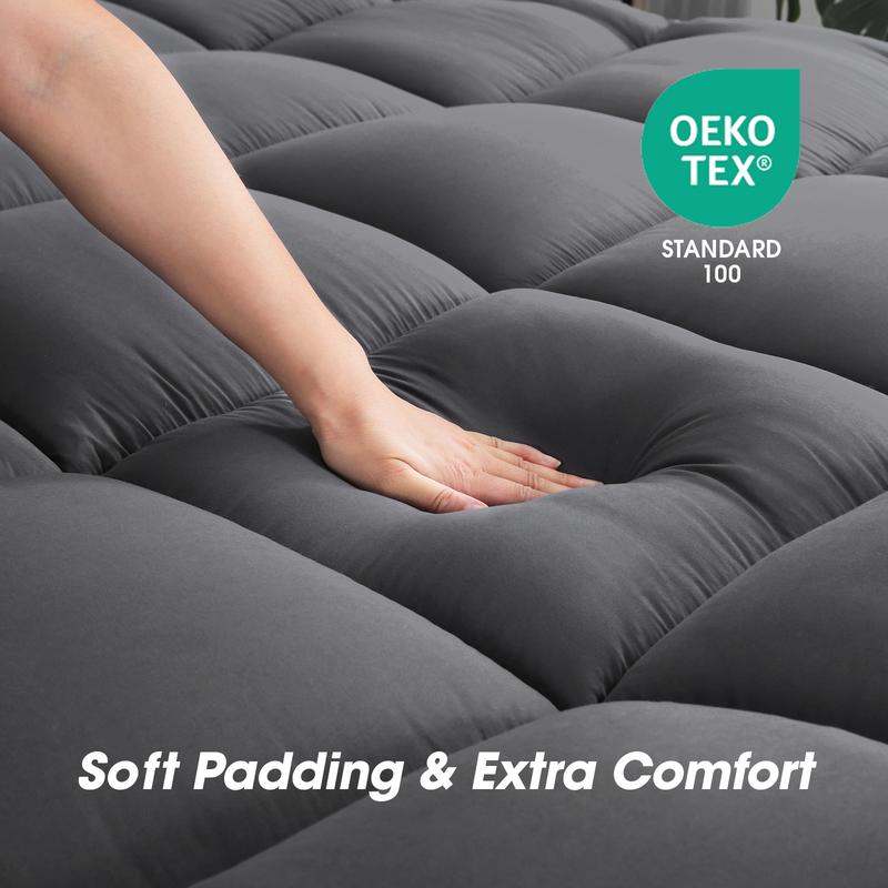 VALUXE Thick & Plush Mattress Topper, Soft & Supportive Bed Pad with 8-21'' Deep Pocket, Breathable Cover, Machine Washable Premium Memory Foam