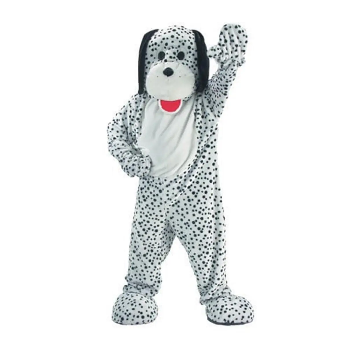 Women's Dress Up America 299-Adult Dalmatian Mascot Costume Set - Polyester Jumpsuit Clothes with Mascot Look, Spotted Pattern, One Size Fits Most, Accessories