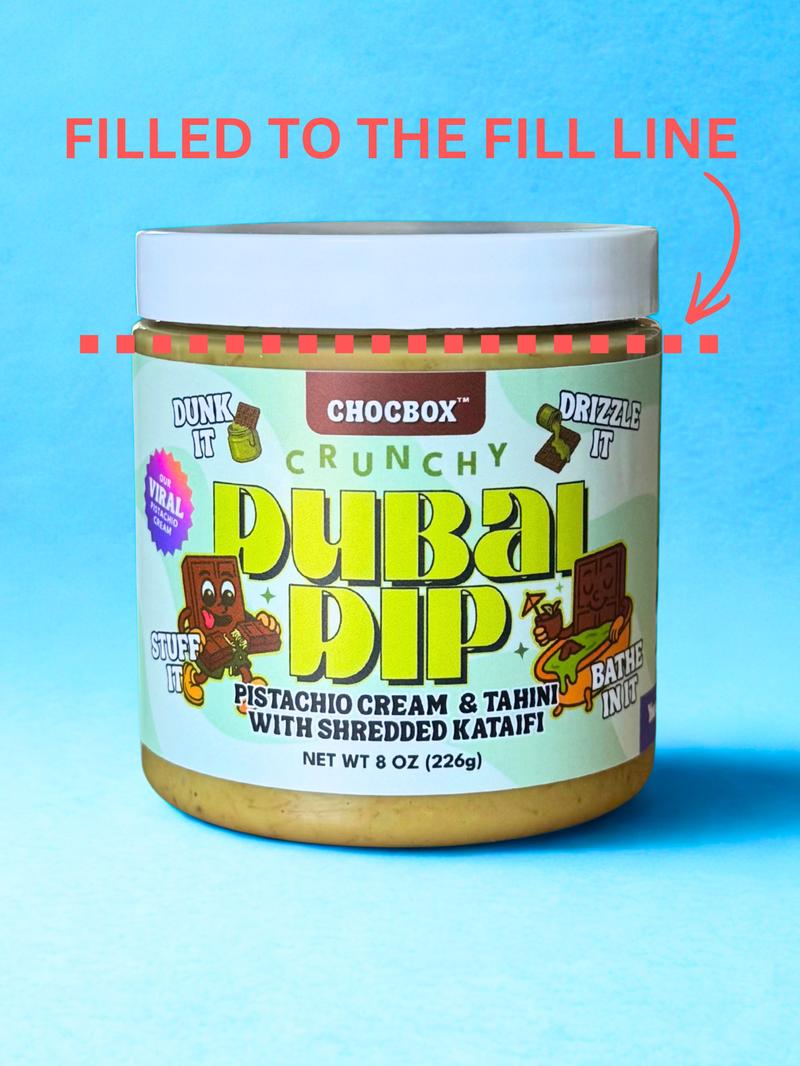 Chocbox Dubai Dip & Cookie Butter Crunch - Pistachio Cream & Tahini Mix / Cookie Butter + Crunchy Kataifi - 8oz & 20oz