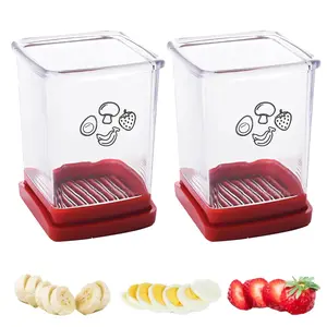 Fruit Cutter Slicer and Chopper –  Kitchen Gadget for Fruits and Vegetables, Cup Slicer for Strawberry, Grape, Banana, Mushroom, Compact Slicing Tool
