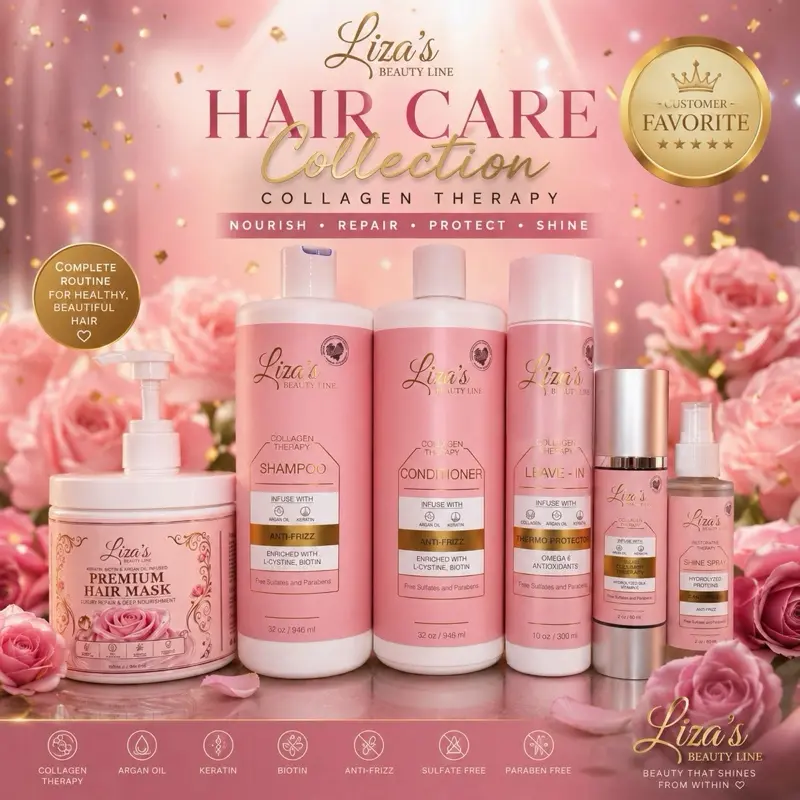 1592- Liza’s Beauty Line 6-Step Complete Hair Care Shampoo Set