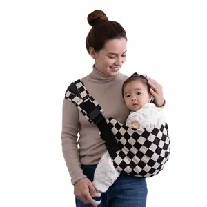 essentail mom gear toddler carrier Checkered Premium Cotton Portable and Lightweight toddler baby sling carrier for travel gear,outdoor baby sling carrier