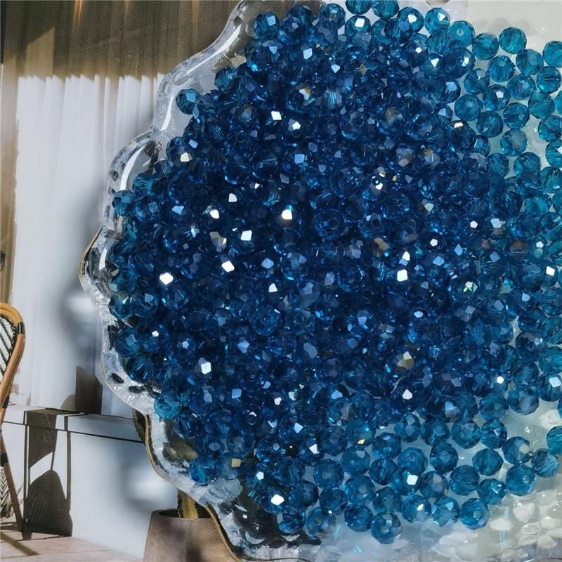 【C003】DIY 6mm   flat crystal faceted glass beads Porcelain beads bracelet kit jewelry making