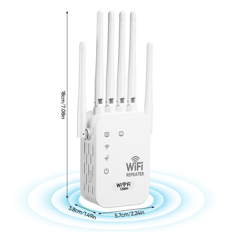 WiFi Extender 2025 6-Antenna Strong Signal, 1200Mbps Dual Band (5GHz/2.4GHz) Booster, Covers 12,000 sq. ft & 100 Devices, Repeater with Gigabit Port & AI Connectivity, Ideal for Home Studios, Remote Workspaces, VR Areas TikTokShopBlackFriday WiFi Extender 2025 6-Antenna Strong Signal, 1200Mbps Dual Band (5GHz/2.4GHz) Booster, Covers 12,000 sq. ft & 100 Devices, Repeater with Gigabit Port & AI Connectivity, Ideal for Home Studios, Remote Workspaces, VR Areas TikTokShopBlackFriday