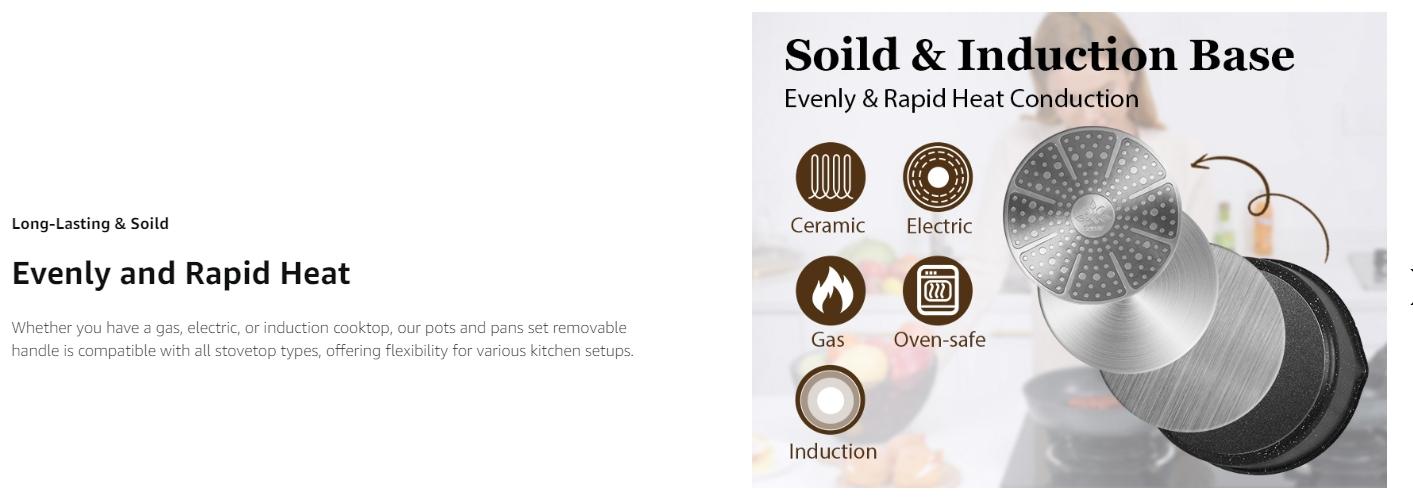 SODAY 15pcs Pots and Pans Set Non Stick, Cookware Sets with Detachable Handle, Nonstick RV Kitchen Cooking Set Removable Handles, Oven Safe,Stackable, Frying, Kitchenware,stock up on specials,Valentines Day gifts SODAY 15pcs Pots and Pans Set Non Stick, Cookware Sets with Detachable Handle, Nonstick RV Kitchen Cooking Set Removable Handles, Oven Safe,Stackable, Frying, Kitchenware,stock up on specials,Valentines Day gifts