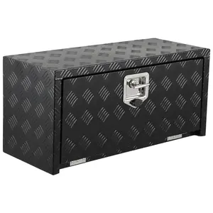 Garvee 30 Inch Underbody Truck Tool Box Aluminum for Pickup RV Toolbox Truck Bed Toolboxes Heavy Duty Waterproof Trailer Tool Box with Lock (Black, 30 x 14 x 16)