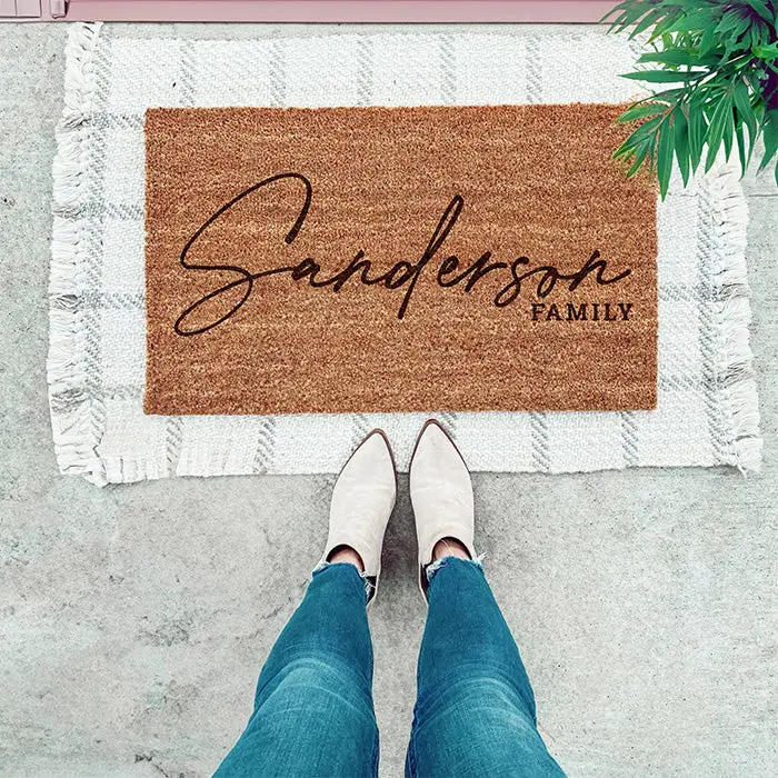 Personalized Laser Engraved Coir Doormat
