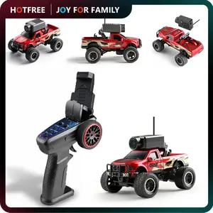 Hotfree Mini FPV RC Car with Camera, 1/64 Scale 4WD RC Monster Truck for Boys, WiFi Live Video Desktop Crawler, Gyro & LED Lights,  USB-C, Full Proportional Speed Control, Ideal Birthday Christmas Gift for Kids and Adults