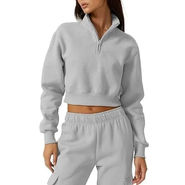 【Two Options, Not a set】QINSEN Women Half Zip Sports Top and Pants【Two Options, Not a set, needs to be ordered separately】