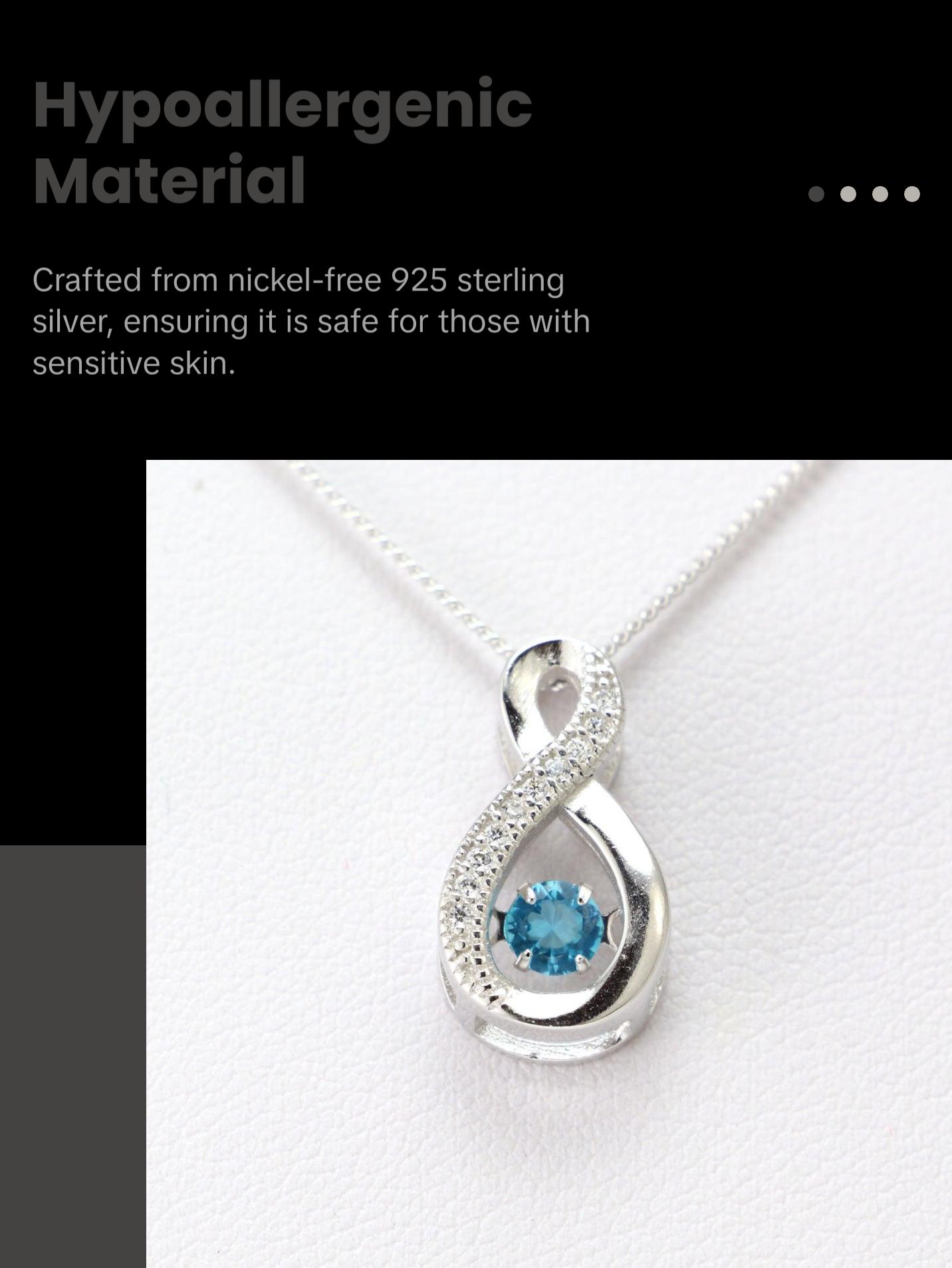 Blue Cubic Zirconia Sterling Silver Necklace