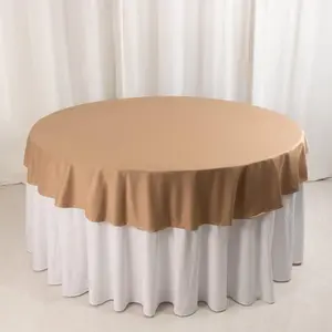 Scuba Round Tablecloth 70" Nude - Wrinkle Free Table Cover