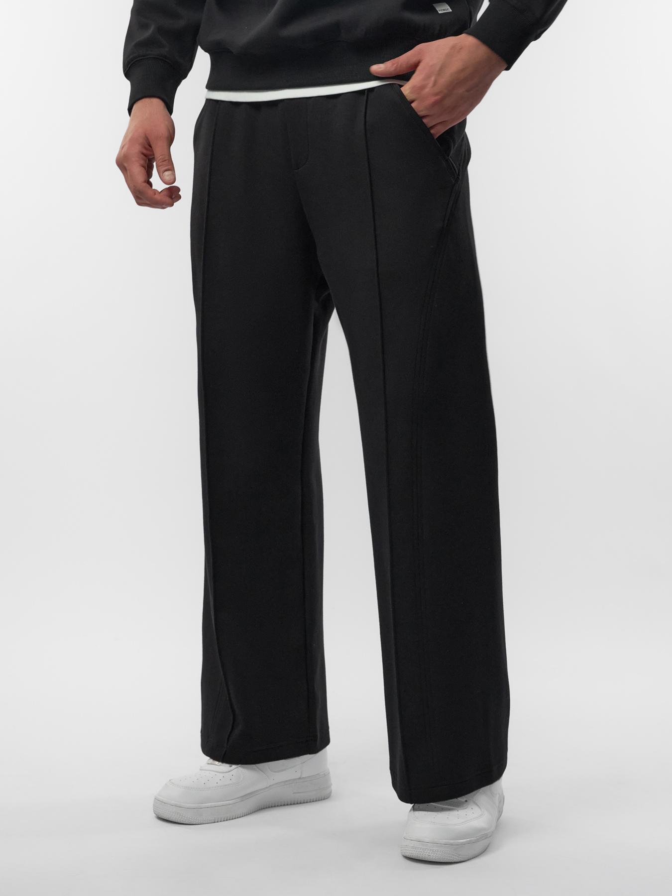 Fioboc Men's Straight Leg Pants - Fall Winter Business Casual Essential Bottoms, Structured Wrinkle Resistant Menswear Beige