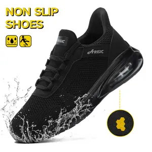 Men's Slip-Resistant Work Sneakers - Comfortable & Stylish Walking Shoes , Easy Slip-On for Food Service & Casual Wear, Breathable Fabric, Rubber Sole Worker Footwear