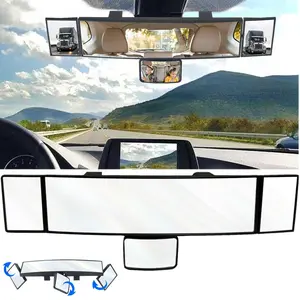 Rear View Mirror, Universal 15 Inch Panoramic Convex Interior Clip-on Wide Angle Mirror to Reduce Blind Spot Effectively for Car SUV Trucks