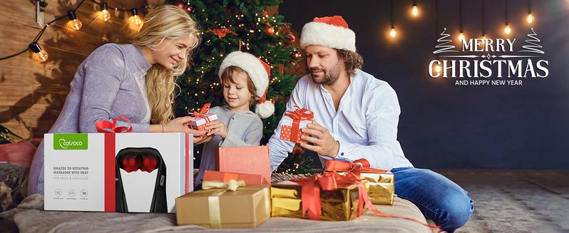 Cotsoco Shiatsu Neck Massager with Heat, Back Shoulder Massager Deep Kneading, Comfort Electric Massager for Home Office Car Use, Gift for Women & Men, Valentine's Day gifts