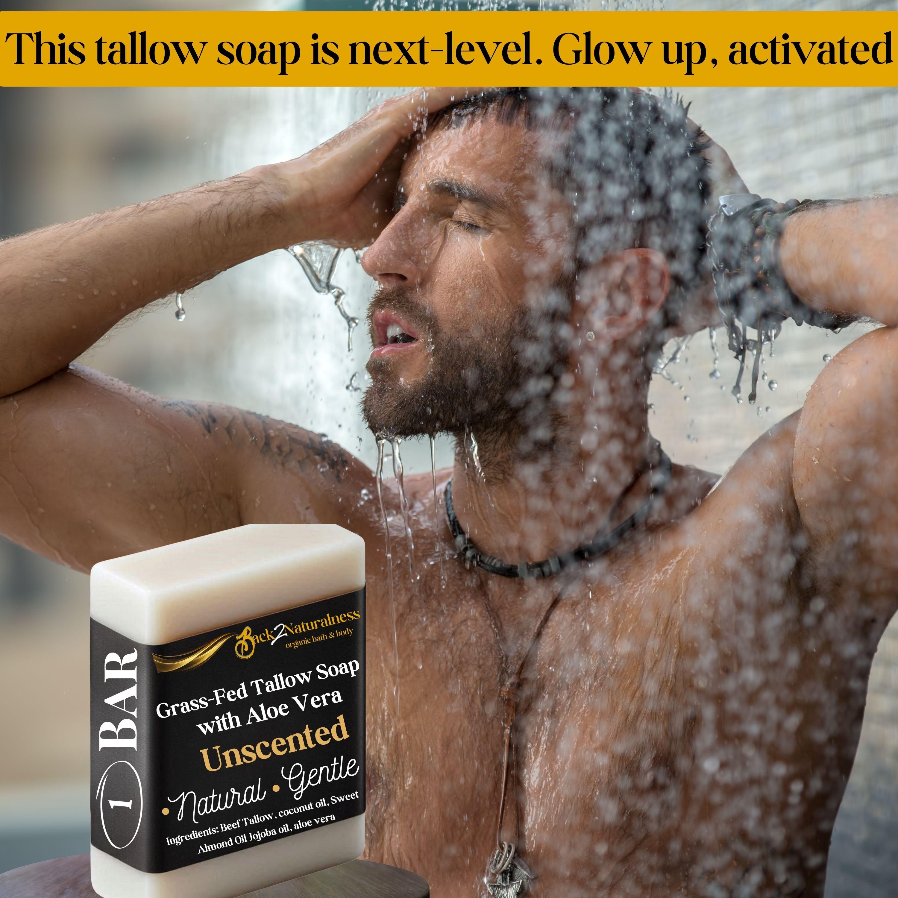 Back2Naturalness Beef Tallow Soap Bars 3 Pack for Sensitive Skin - Organic Grass Fed Hydrating Cleanser for Face & Body - Gentle & Moisturizing Handmade Soap Bars Cleansing body wash Back2Naturalness Beef Tallow Soap Bars 3 Pack for Sensitive Skin - Organic Grass Fed Hydrating Cleanser for Face & Body - Gentle & Moisturizing Handmade Soap Bars Cleansing body wash