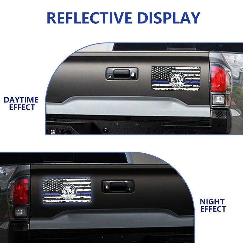 Thin Blue Line Police Sticker Patriotic Car & Laptop Decal Code 4 Humanizing The Badge 5 PCS High-Quality PVC Material Waterproof UV Protection Easy Installation Perfect for Cars Trucks Motorbikes Bumpers Windows Cabinets Walls Laptops