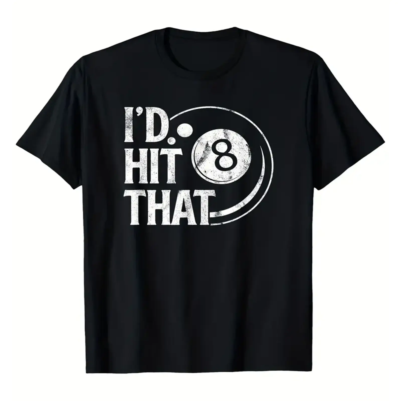 Men's Short-Sleeve Premium Soft Cotton Unisex Vintage 8 Ball Billiards Sports T-Shirt, Pool Table Hobby Gift, Summervibes Sports & Outdoor Top