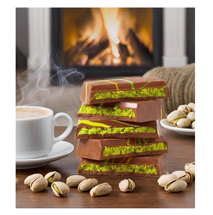 Dubai Chocolate Crunchy Kunafa Pistachio Bar 6.7 oz Exclusive Luxury Dessert Freshly Made Ideal for Gifting