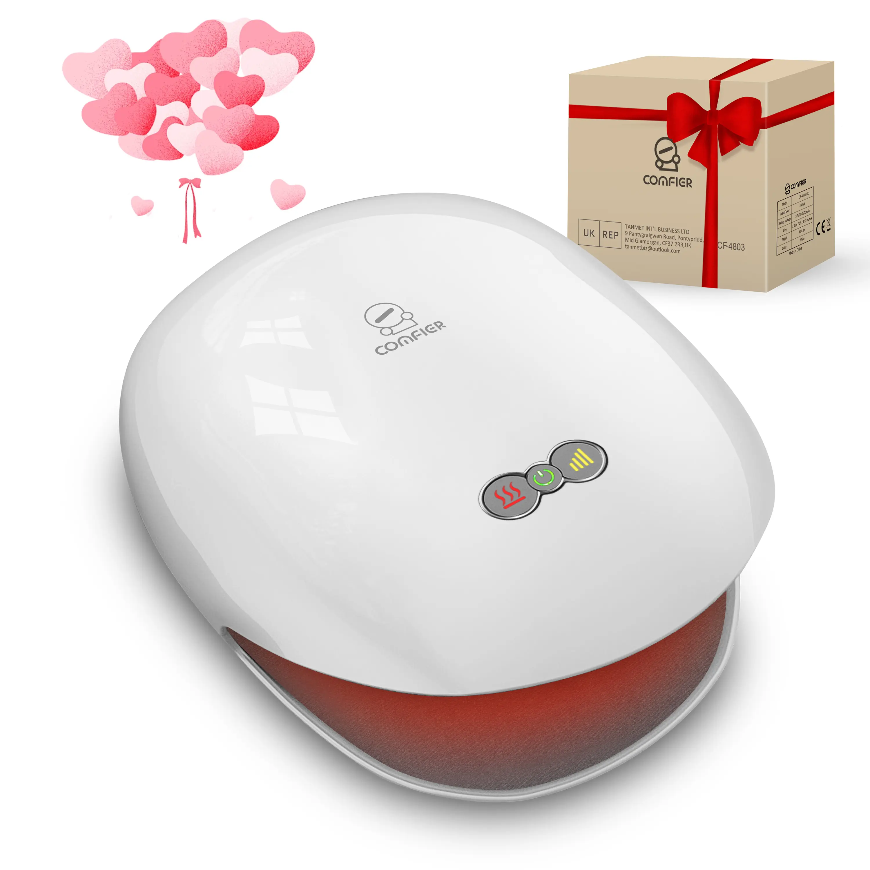 Comfier Cordless Hand Massager with Heat, 3-Level Air Compression for Carpal Tunnel, Portable Hand Relaxation Device, Lightweight & Rechargeable, FSA/HSA Eligible Gift for Wife & Mom, Dad, Father's Day, Teacher,back to school,back to school haul