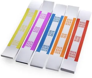 Currency Band Bundles Pack of 250 Self Sealing Currency Straps Bands Money Bill Wrappers 50 of Each 250 Assorted