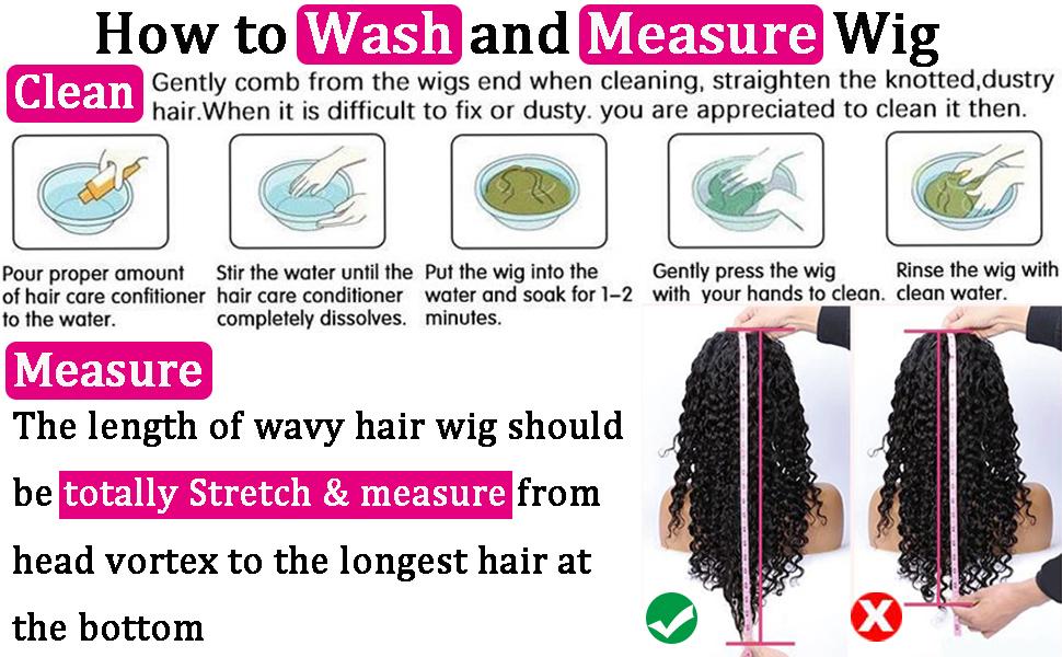 Water Wave 13x6 Lace Front Wigs Human Hair Pre Plucked 180% Density HD Transparent Water Wave Lace Frontal Wigs Human Hair for Women Curly Lace Front Wigs Natural Color