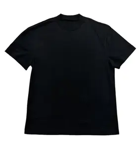 Black Crew Neck T-Shirt Men's Oversize Cotton Basic Tee Menswear Shortsleeve for Everyday Wear Comfortable Fit Versatile for Various Occasions