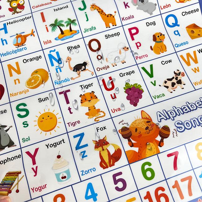 English Spanish Bilingual Talking Wall Chart for Kids 1-6, ABCs Numbers Animals, Songs & Piano, Interactive Learning Poster, Battery Powered,Valentines Day Gifts for Kids English Spanish Bilingual Talking Wall Chart for Kids 1-6, ABCs Numbers Animals, Songs & Piano, Interactive Learning Poster, Battery Powered,Valentines Day Gifts for Kids