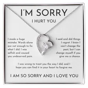Apology Gift For Her, I'm Sorry Gift Necklace, Gift to Wife Girlfriend from Husband, Gift to Her Love Heart Necklace