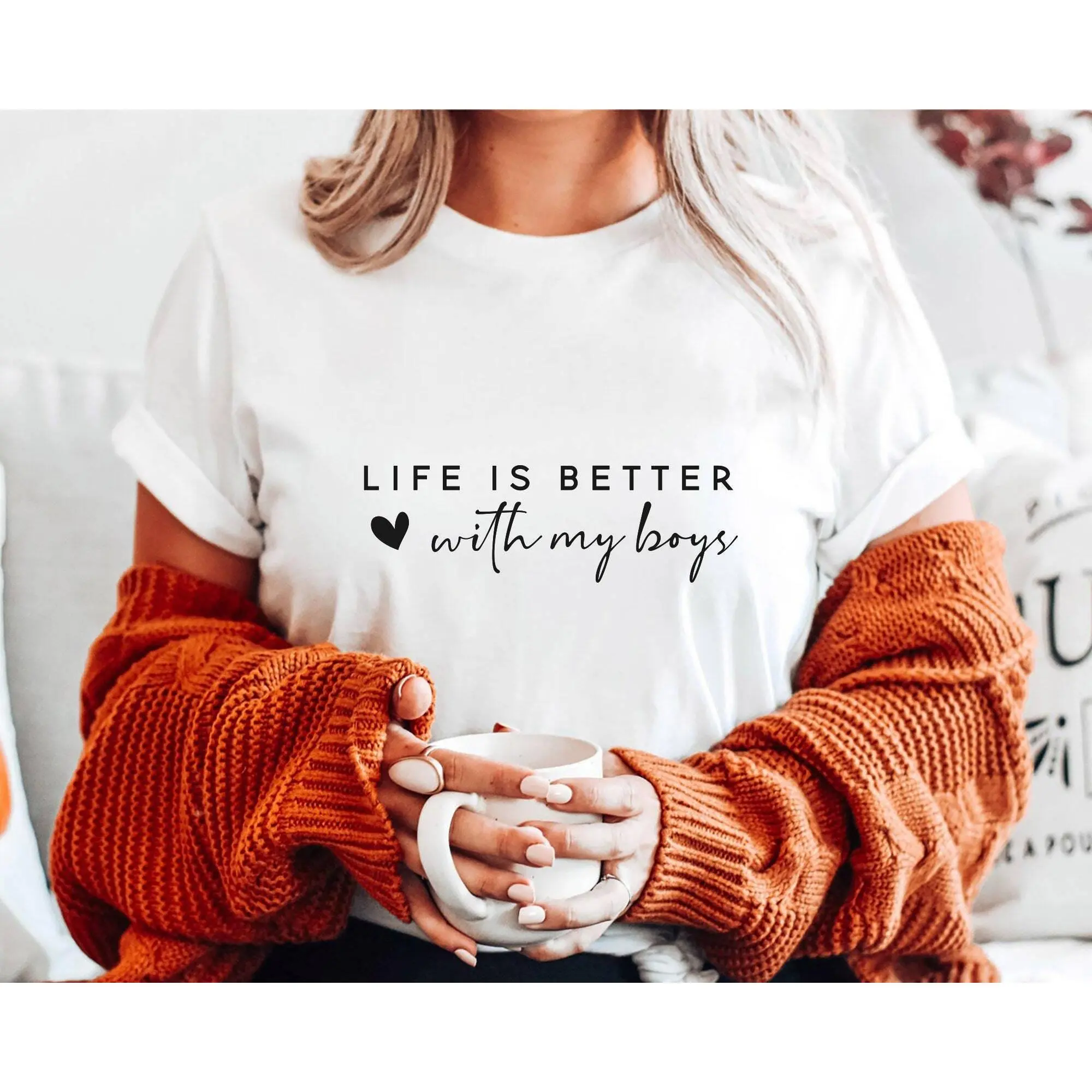 Life Is Better With My Boys Svg, Mom Svg, Mom Shirt Design Svg Cut File for Cricut, Mom Life Svg, Png, Mother's Day Gift Ideas Digital