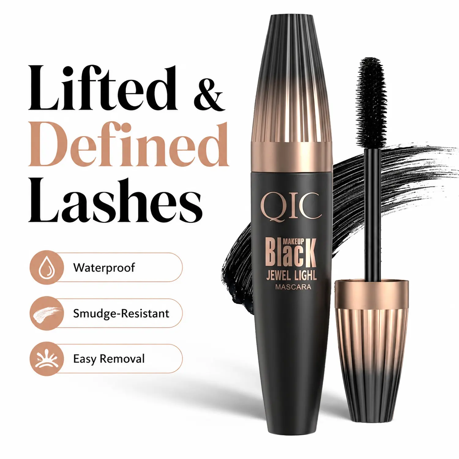 Tubing Mascara – Waterproof Volume & Length Mascara with Lash Extension Effect, Smudge-Proof Long Wear for Fuller Lashes