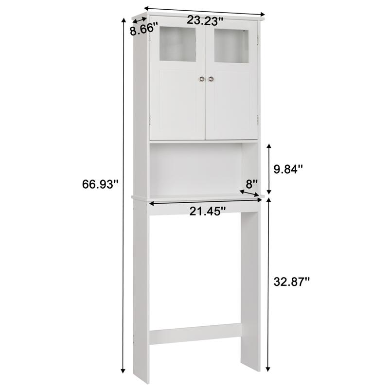 Karl Home FCH Double-Door Fork Toilet Cabinet (White)