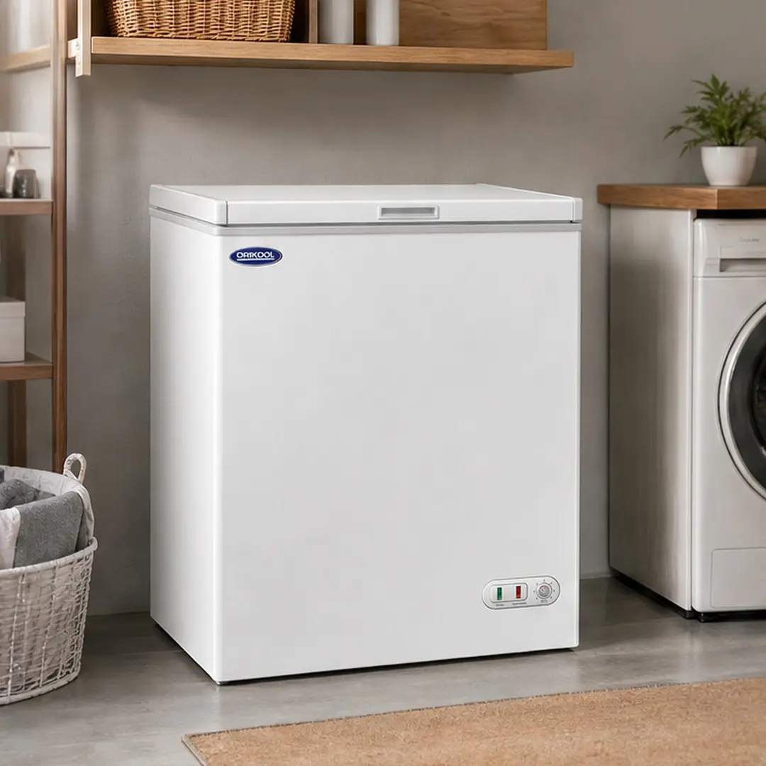 ARCH 5.0 Cu.ft Lockable Lid White Steel Chest Freezer - Deep Freeze, Commercial Solid Top, Stay-Open Lid, Manual Defrost, 7-Level Mechanical Temp Control (-9.5°F to 5°F), ETL Certified, Bulk Storage for Garage/Basement, w2095p372720