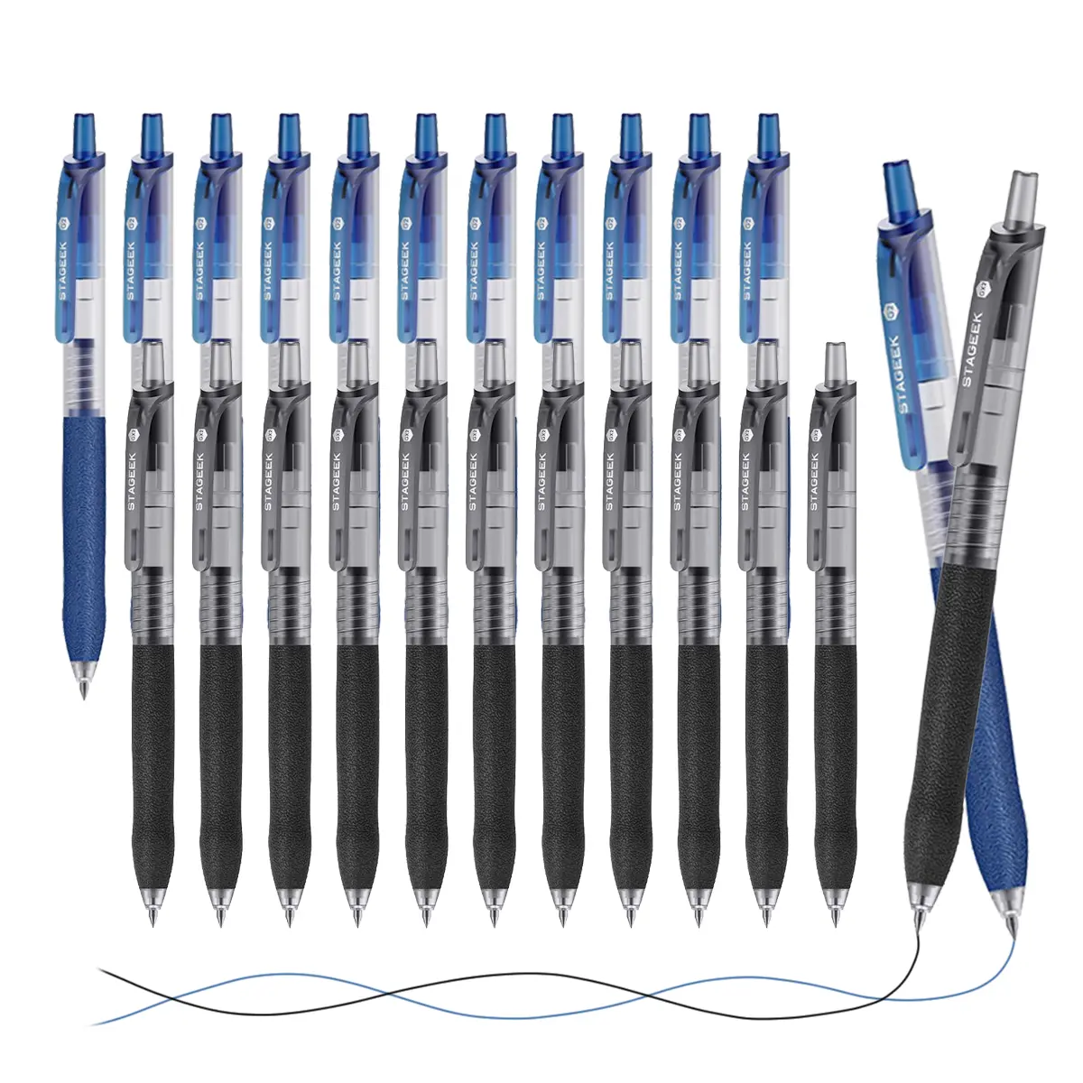 24 Black & Blue Fine Point Pen Set (Basic Version 