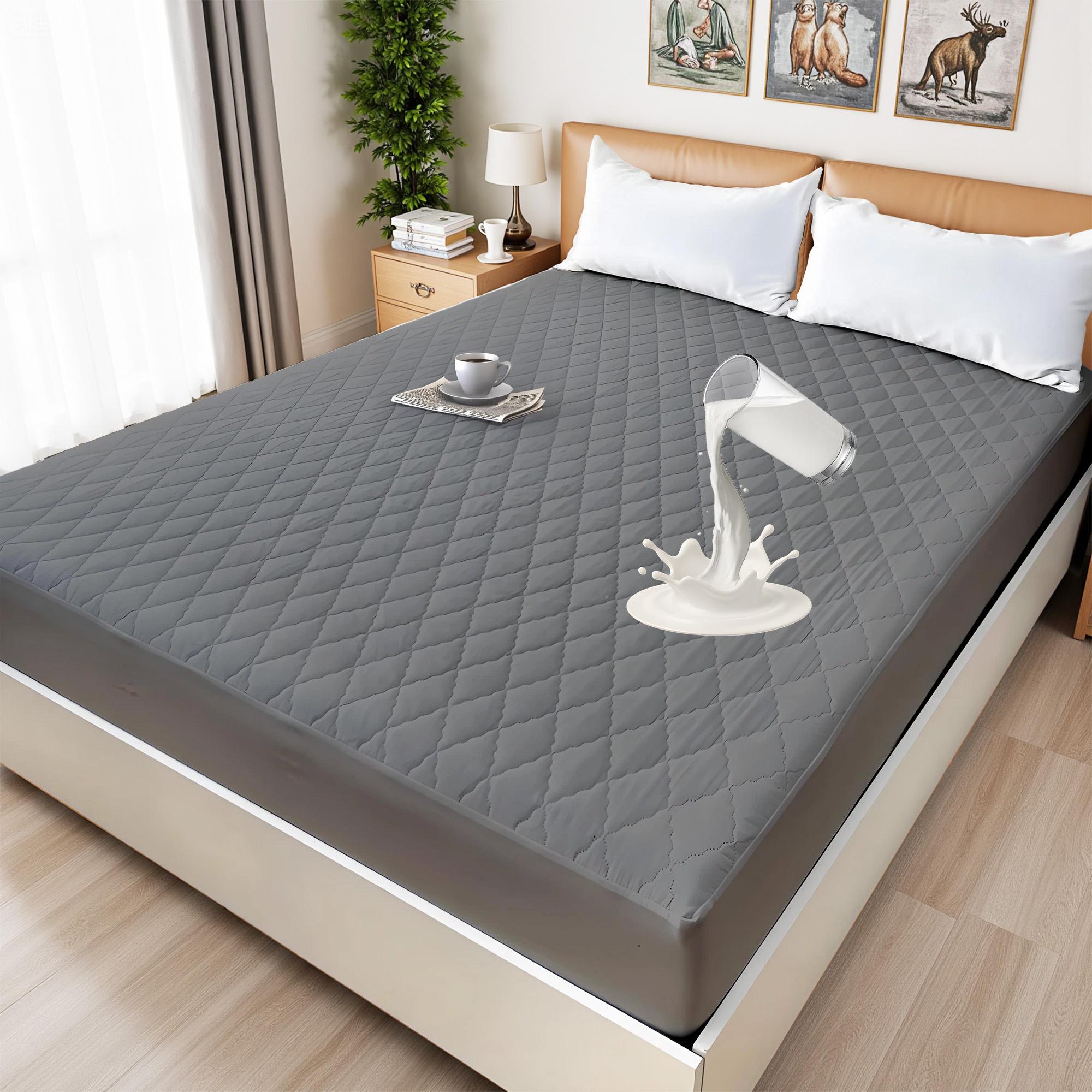 Bepatio 100% Water proof Queen Mattress Protector, Breathable Bamboo Rayon Mattress Cover with 6”-16” Deep Pocket, All-Season Waterproof Mattress  Pad for Bedroom, Guest Room,Solid Color,cool bamboo Fitted sheet set