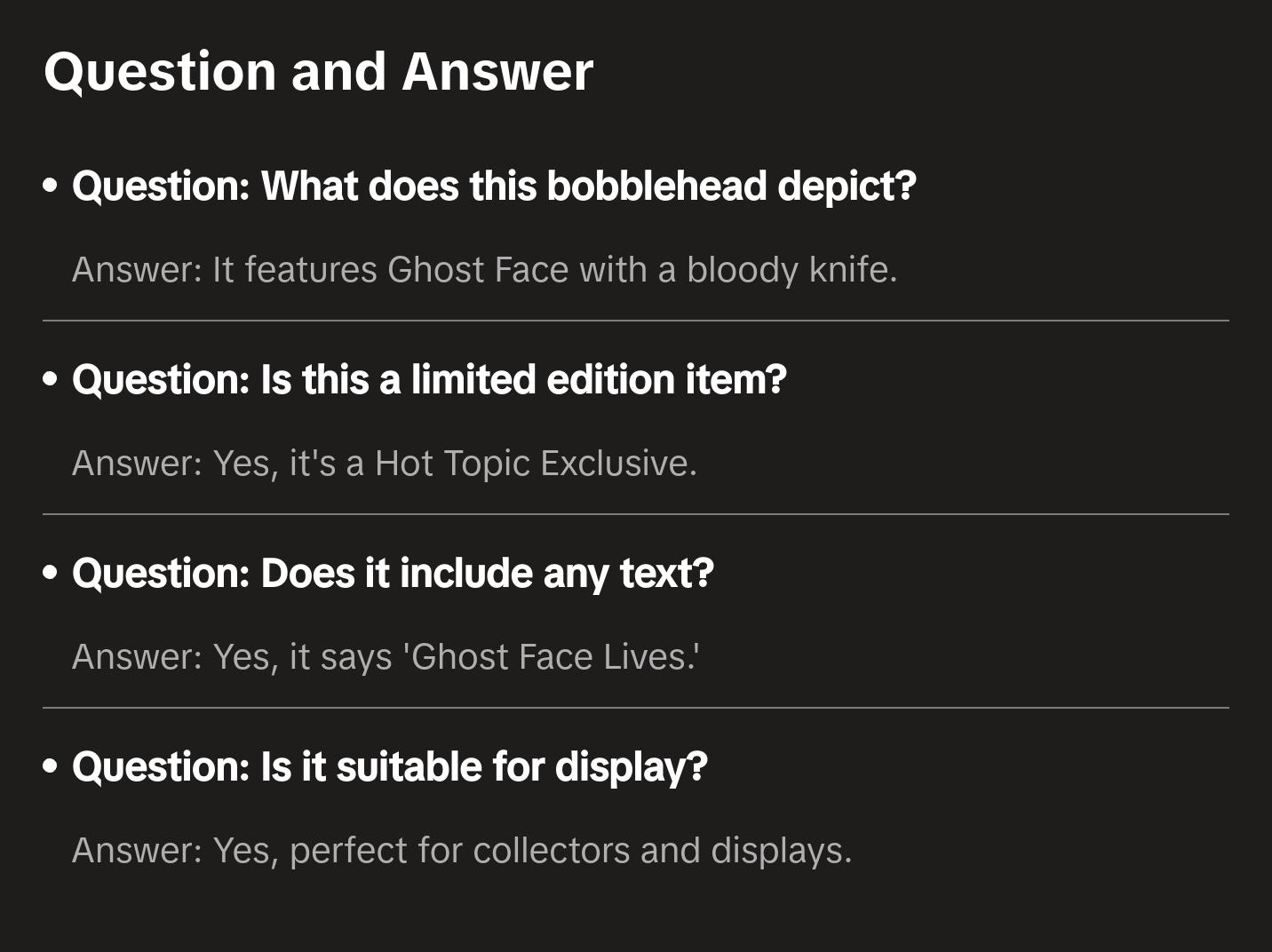 Ghost Face Bobblehead (Hot Topic Exclusive)