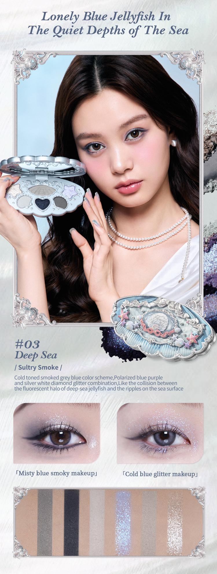 Flower Knows Shell's Jewel Collection 6-Color Makeup Palette - Cosmetic, Shimer, Matte, Longlasting, High Pigment